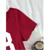 image:imageSOLY HUX Girls Off The Shoulder Summer Crop Tops Number Graphic Short Sleeve Boat Neck Tee ShirtsBurgundy Number