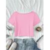 image:imageSOLY HUX Girls Off The Shoulder Summer Crop Tops Number Graphic Short Sleeve Boat Neck Tee ShirtsPink Number