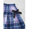 image:imageSOLY HUX Girls Plaid Skirt Set 3 Piece Outfit Uniform Short Sleeve Shirts Pleated Skirts with Bow Tie Preppy ClothesBlue White Plaid