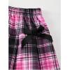 image:imageSOLY HUX Girls Plaid Skirt Set 3 Piece Outfit Uniform Short Sleeve Shirts Pleated Skirts with Bow Tie Preppy ClothesWhite Pink Plaid