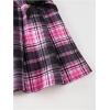 image:imageSOLY HUX Girls Plaid Skirt Set 3 Piece Outfit Uniform Short Sleeve Shirts Pleated Skirts with Bow Tie Preppy ClothesWhite Pink Plaid