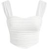 image:imageSOLY HUX Girls Summer Ruched Sleeveless Crop Tops Sweetheart Neck Cute Tank ShirtsSolid White