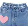 image:imageSOLY HUX Toddler Girls Cute Heart Embroidery Jeans High Elastic Waist Wide Leg Denim PantsBlue Heart