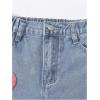 image:imageSOLY HUX Toddler Girls Cute Heart Embroidery Jeans High Elastic Waist Wide Leg Denim PantsLight Blue Heart