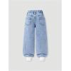 image:imageSOLY HUX Toddler Girls Cute Heart Embroidery Jeans High Elastic Waist Wide Leg Denim PantsLight Blue Heart Embroidery