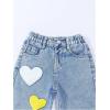 image:imageSOLY HUX Toddler Girls Cute Heart Embroidery Jeans High Elastic Waist Wide Leg Denim PantsLight Blue Heart Embroidery