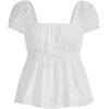 image:imageSOLY HUX Womens Square Neck Short Sleeve Peplum Tops Tie Front Summer Teen Girls Babydoll Top T ShirtSolid White
