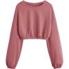 image:imageSOLY HUX Girls Casual Crewneck Cropped Sweatshirt Long Sleeve Drop Shoulder Pullover TopsDusty Pink