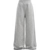 image:imageSOLY HUX Girls Casual Sweatpants Elastic Waist Wide Leg Baggy Long Pants with PocketsPlain Light Grey