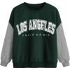 image:imageSOLY HUX Girls Graphic Sweatshirt Color Block Letter Print Long Sleeve Crewneck Casual Pullover TopsDark Green Letter
