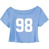 image:imageSOLY HUX Girls Off The Shoulder Summer Crop Tops Number Graphic Short Sleeve Boat Neck Tee ShirtsLight Blue Number