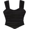 image:imageSOLY HUX Girls Summer Ruched Sleeveless Crop Tops Sweetheart Neck Cute Tank ShirtsPlain Black