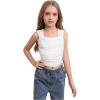 image:imageSOLY HUX Girls Summer Ruched Sleeveless Crop Tops Sweetheart Neck Cute Tank ShirtsSolid White