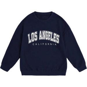 image:imageSOLY HUX Girls Graphic Sweatshirt Color Block Letter Print Long Sleeve Crewneck Casual Pullover TopsDark Blue Letter