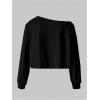 image:imageSOLY HUX Girls Off The Shoulder Sweatshirt Tops Long Sleeve T Shirts Cute Crop Pullover TopsBlack Bow