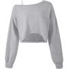 image:imageSOLY HUX Girls Off The Shoulder Sweatshirt Tops Long Sleeve T Shirts Cute Crop Pullover TopsPlain Grey
