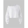 image:imageSOLY HUX Girls Off The Shoulder Sweatshirt Tops Long Sleeve T Shirts Cute Crop Pullover TopsPlain White