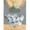 image:imageSOLY HUX Girls Summer Swimsuit Set Floral Halter Triangle Bikini Set with Wrap Skirts BeachwearGreen Tropical