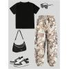 image:imageSOLY HUX Toddler Girls Summer 2 Piece Outfits Graphic Short Sleeve T Shirt and Camo Pants Clothing Set StreetwearBlack Camo