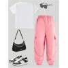 image:imageSOLY HUX Toddler Girls Summer 2 Piece Outfits Graphic Short Sleeve T Shirt and Camo Pants Clothing Set StreetwearPink White Graphic