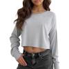 image:imageSOLY HUX Girls Off The Shoulder Sweatshirt Tops Long Sleeve T Shirts Cute Crop Pullover TopsPlain Grey