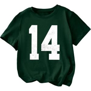 image:imageSOLY HUX Girls Number Graphic Tees Short Sleeve Crew Neck Y2k Tops Jersey ShirtsDark Green Number