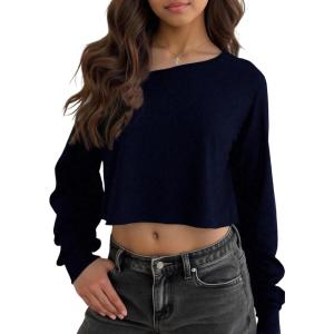 image:imageSOLY HUX Girls Off The Shoulder Sweatshirt Tops Long Sleeve T Shirts Cute Crop Pullover TopsRoyal Blue