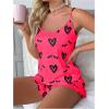 image:imageSOLY HUX Cute Pajama Sets for Women 2 Piece Heart Print Sleepwear Cami Tops and Shorts Summer LoungewearHotpink Heart