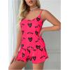 image:imageSOLY HUX Cute Pajama Sets for Women 2 Piece Heart Print Sleepwear Cami Tops and Shorts Summer LoungewearHotpink Heart