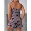 image:imageSOLY HUX Cute Pajama Sets for Women 2 Piece Heart Print Sleepwear Cami Tops and Shorts Summer LoungewearMauve Purple Heart