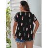 image:imageSOLY HUX Plus Size Blouses for Curvy Women Cute Boho Striped Print Shirts V Neck Casual Summer Blouses TShirts TopsBlack Multi Feather