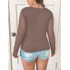 image:imageSOLY HUX Plus Size Tops for Women Long Sleeve Sexy Going Out Tops V Neck Criss Cross T Shirts BlouseCoffee Brown