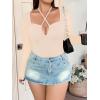 image:imageSOLY HUX Plus Size Tops for Women Long Sleeve Sexy Going Out Tops V Neck Criss Cross T Shirts BlousePlain Apricot