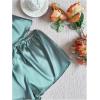 image:imageSOLY HUX Satin Pajama Set for Women Lace Silk Pjs Camisole Top and Shorts Sleepwear 2 PiecePlain Green