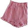 image:imageSOLY HUX Toddler Girls Plaid Shorts Elastic Waist Wide Leg Ruffle Hem Loose Casual Summer ShortsHotpink Plaid
