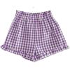 image:imageSOLY HUX Toddler Girls Plaid Shorts Elastic Waist Wide Leg Ruffle Hem Loose Casual Summer ShortsPurple Plaid