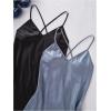 image:imageSOLY HUX Womens 2 Piece Silk Nightgown V Neck Slip Cami Dress Satin Nightdress SleepwearBlack and Blue
