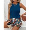 image:imageSOLY HUX Womens 2 Piece Summer Vacation Outfits Sleeveless Tank Tops and Floral Shorts SetMulticoloured Floral