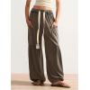 image:imageSOLY HUX Womens Baggy Sweatpants Drawstring Waist Jogger Pants with Pocket Casual Wide Leg PantsCoffee Brown