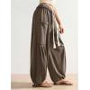 image:imageSOLY HUX Womens Baggy Sweatpants Drawstring Waist Jogger Pants with Pocket Casual Wide Leg PantsCoffee Brown
