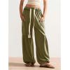 image:imageSOLY HUX Womens Baggy Sweatpants Drawstring Waist Jogger Pants with Pocket Casual Wide Leg PantsOlive Green
