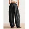 image:imageSOLY HUX Womens Baggy Sweatpants Drawstring Waist Jogger Pants with Pocket Casual Wide Leg PantsPlain Black