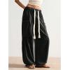 image:imageSOLY HUX Womens Baggy Sweatpants Drawstring Waist Jogger Pants with Pocket Casual Wide Leg PantsPlain Black