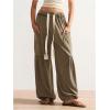 image:imageSOLY HUX Womens Baggy Sweatpants Drawstring Waist Jogger Pants with Pocket Casual Wide Leg PantsPlain Brown