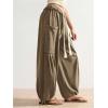 image:imageSOLY HUX Womens Baggy Sweatpants Drawstring Waist Jogger Pants with Pocket Casual Wide Leg PantsPlain Brown