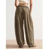 image:imageSOLY HUX Womens Baggy Sweatpants Drawstring Waist Jogger Pants with Pocket Casual Wide Leg PantsPlain Brown