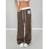 image:imageSOLY HUX Womens Baggy Sweatpants Wide Leg Ed Hardy Sweatpant Y2k Drawstring Pants StreetwearBrown Number