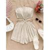 image:imageSOLY HUX Womens Boho Tie Backless Tube Top Romper Strapless Cut Out Wide Leg Vacation Short JumpsuitsPlain Apricot