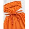 image:imageSOLY HUX Womens Boho Tie Backless Tube Top Romper Strapless Cut Out Wide Leg Vacation Short JumpsuitsPlain Orange