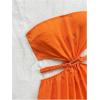 image:imageSOLY HUX Womens Boho Tie Backless Tube Top Romper Strapless Cut Out Wide Leg Vacation Short JumpsuitsPlain Orange